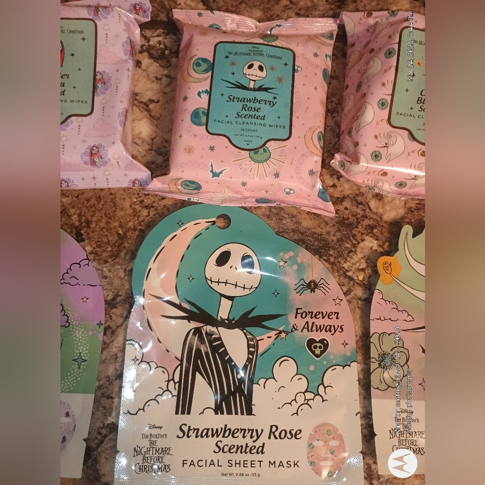 Nightmare before Christmas Disney beauty set New Face Mask Wipes Jack Skellingto